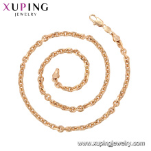 44878 vente chaude aucun pierre 18 K plaqué or chaîne collier xuping bijoux